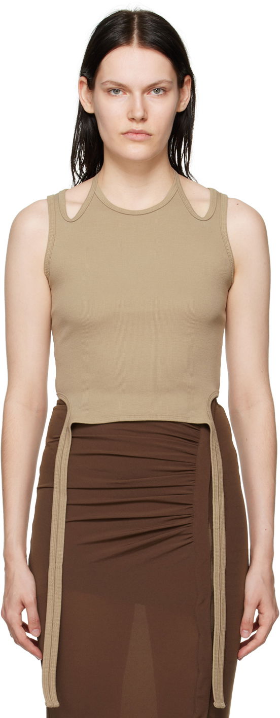 Linne Dion Lee Dion Lee Halter Tie Tank Top Beige | A3438F21