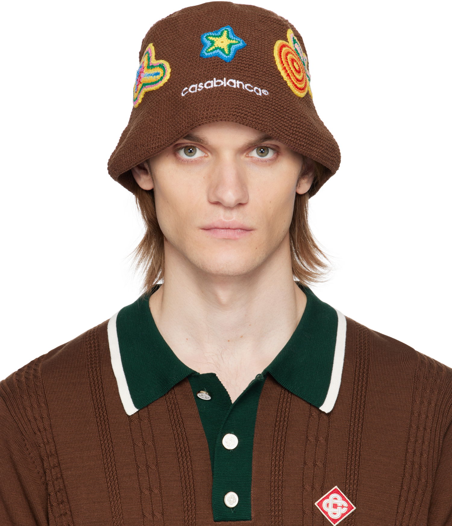 Hatt Casablanca Casablanca Crochet Bucket Hat Brun | AS25-HAT-079-02, 0