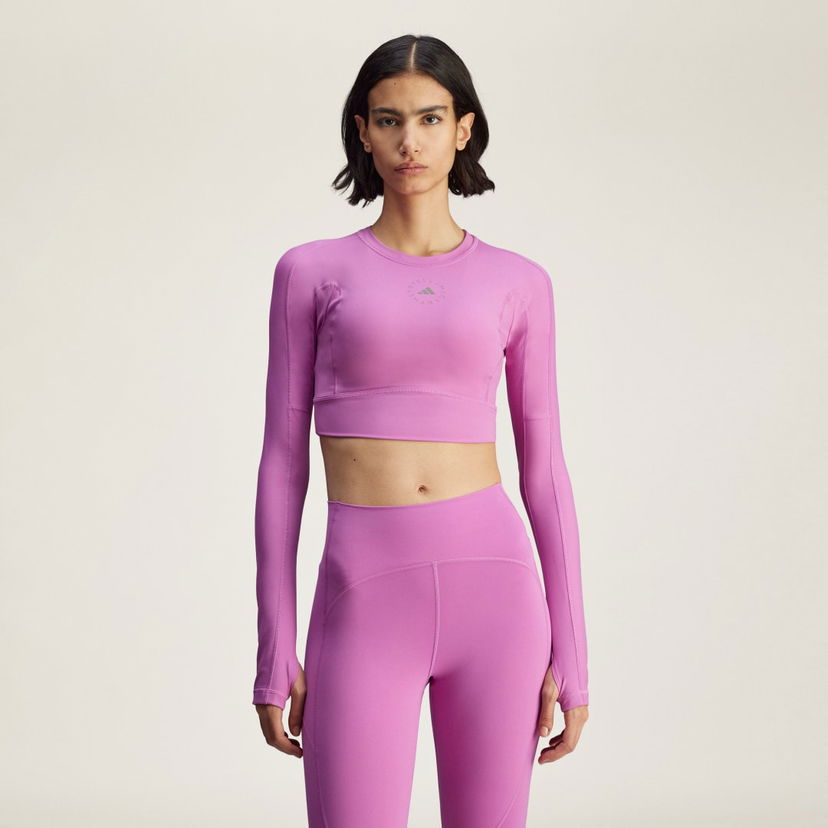 Crop top adidas Performance adidas by Stella McCartney TrueStrength Cropped Yoga Long Sleeve Top Purpur | JJ1644