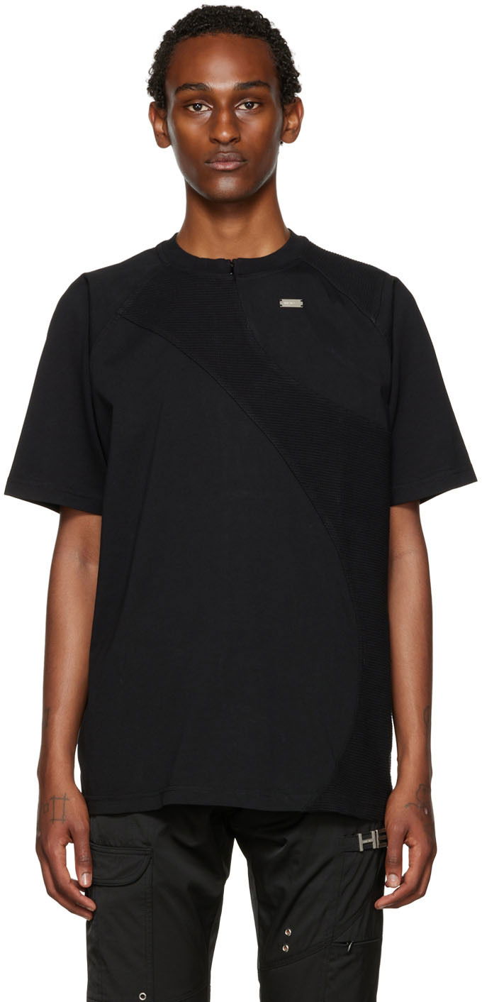 T-shirt HELIOT EMIL Paneled T-Shirt Svart | HE_M_09_031_C01_BLK01