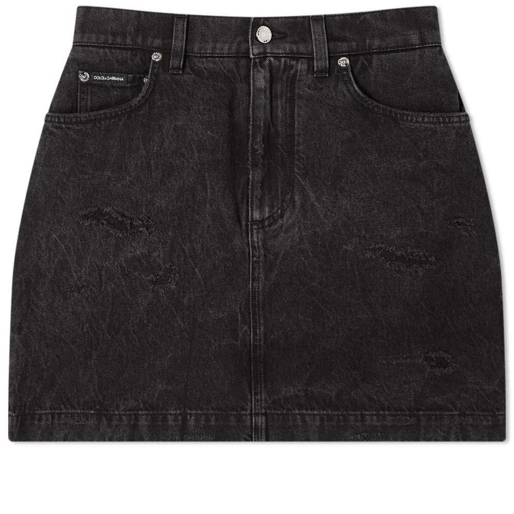 Kjol Dolce & Gabbana Denim Mini Skirt Variante Abbinata Svart | F4BWMDG8HR1-S9001, 0