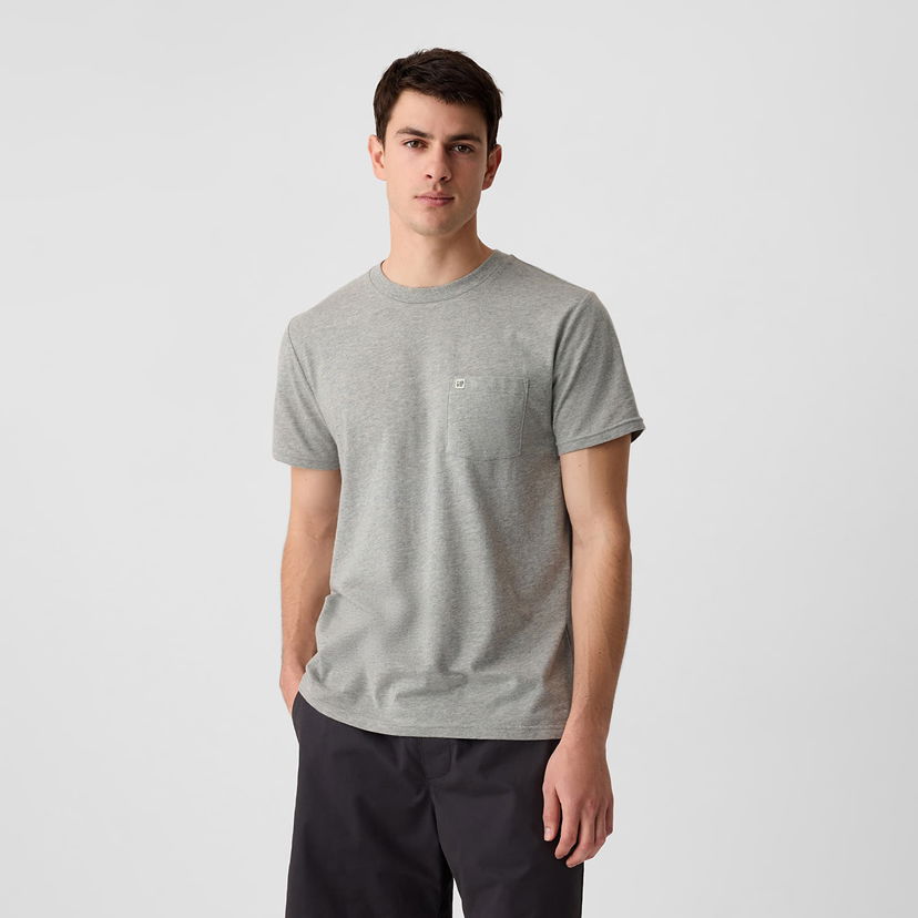 T-shirt GAP T-shirt Logo Pocket Tee Grey Heather S Grå | 857901-08