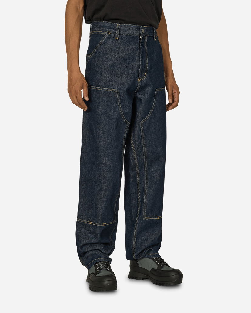 Byxor Carhartt WIP Double Knee Pants Blue Svart | I032699 0102