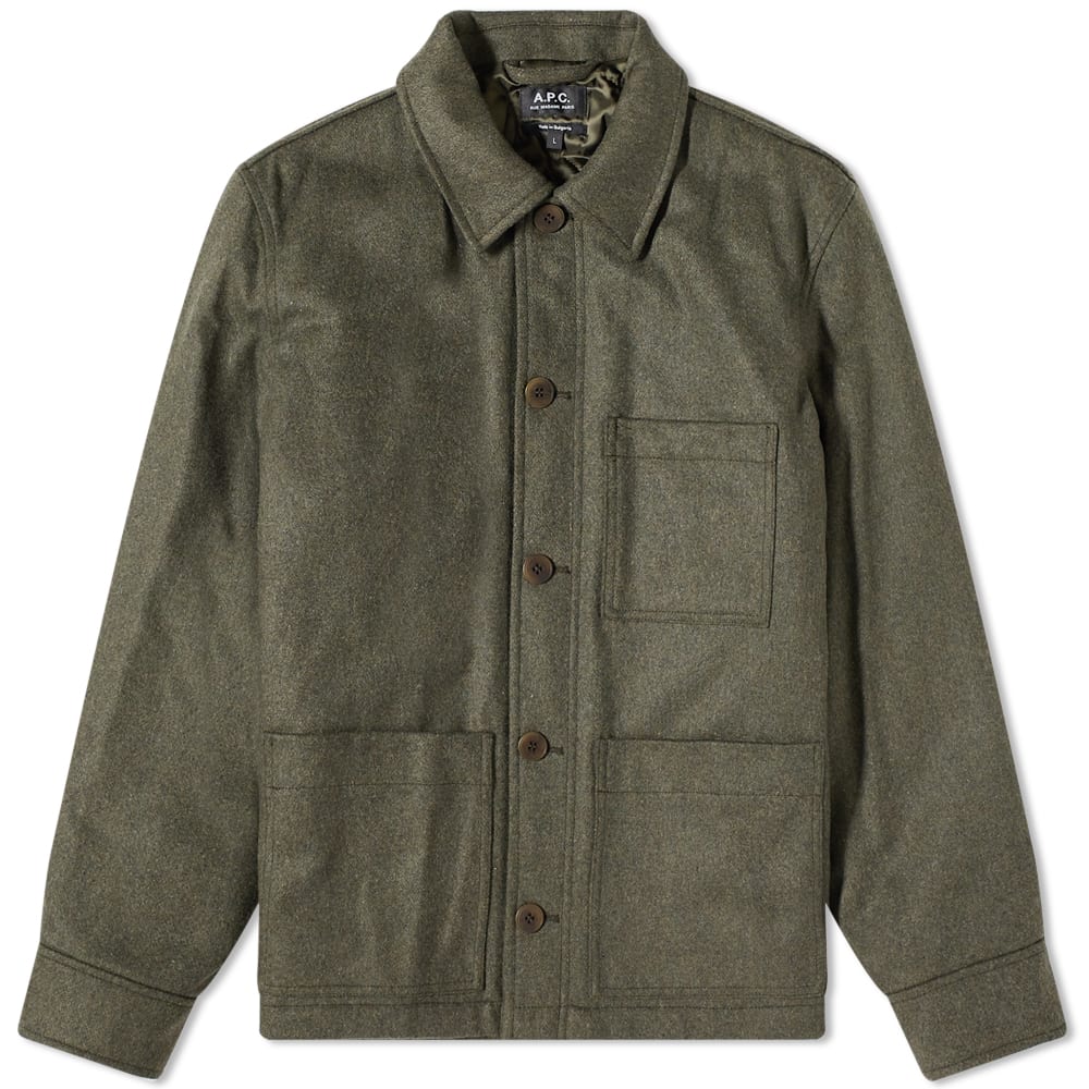 Jacka A.P.C. Emile Padded Chore Jacket Grön | WOANW-H02713-PKB, 0