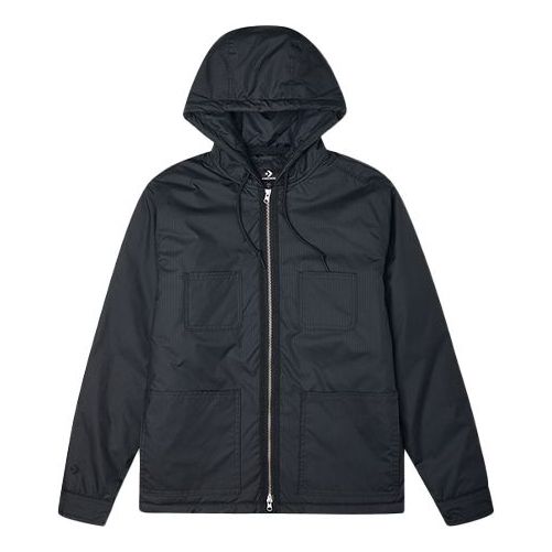 Jacka Converse Cargo Hooded Jacket Svart | 10021637-A01