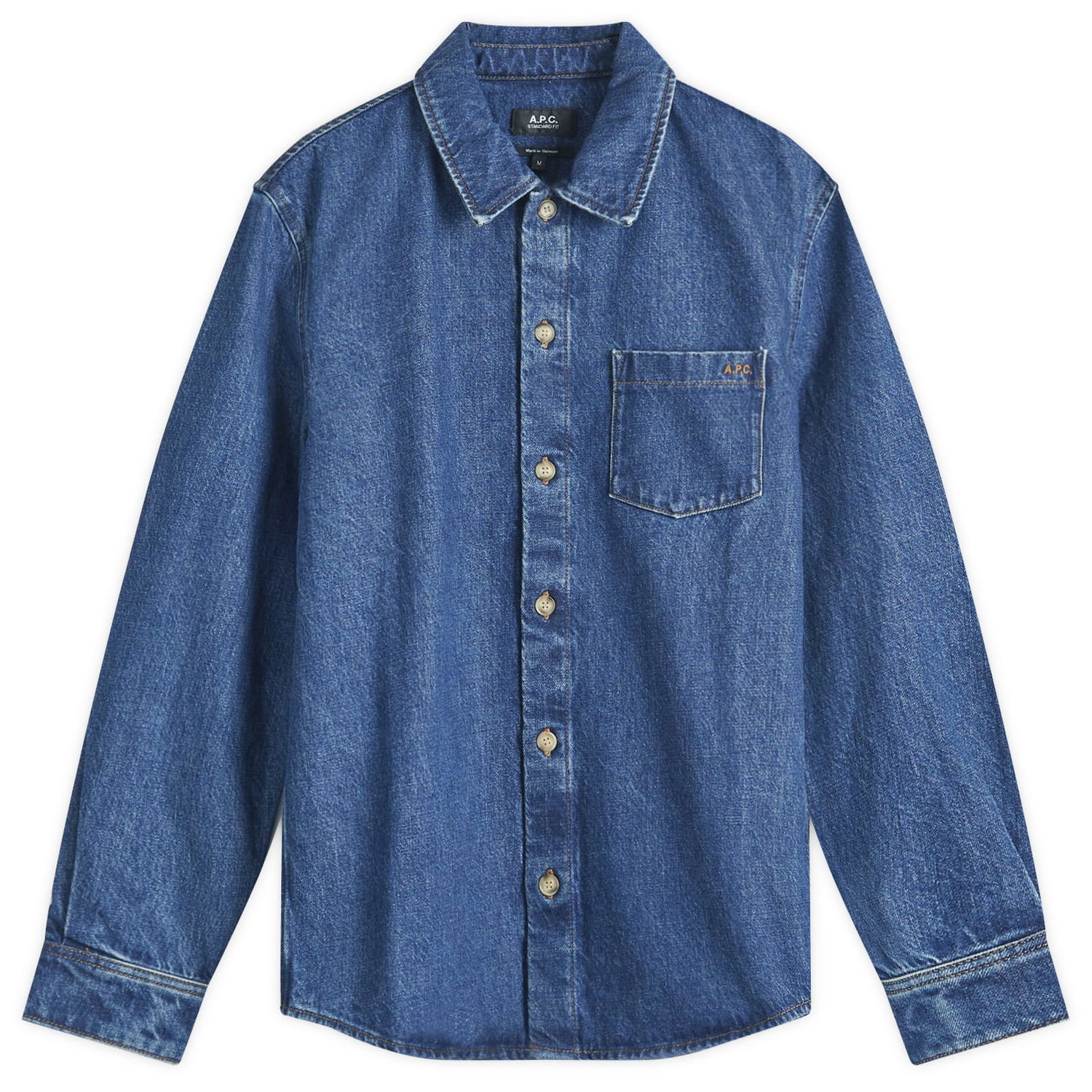 Skjorta A.P.C. Vittorio Denim Overshirt Blå | COHTD-H02837-IAL, 0