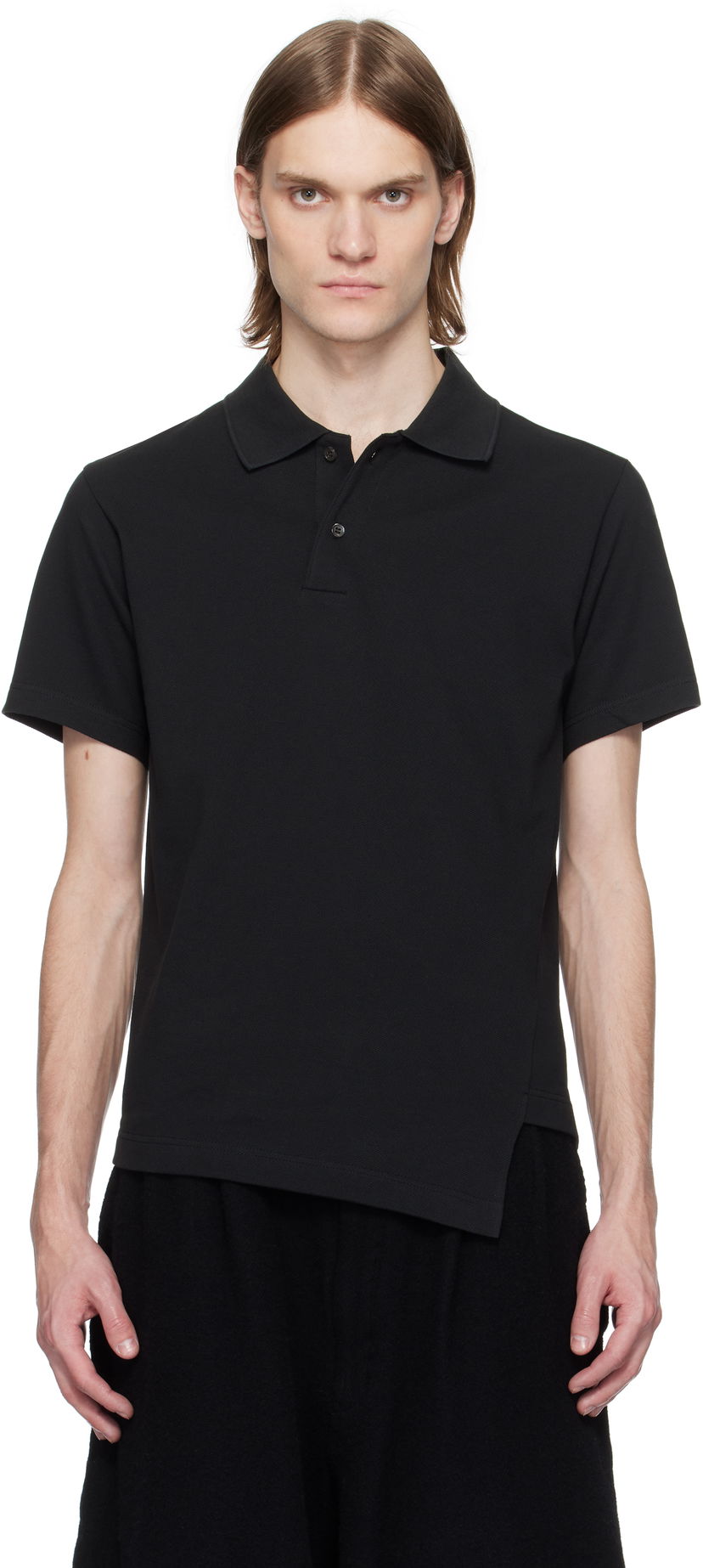 Polotröja Comme des Garçons Comme des Garçons Shirt Bias Cotton Piqué Polo Svart | FO-T017-051