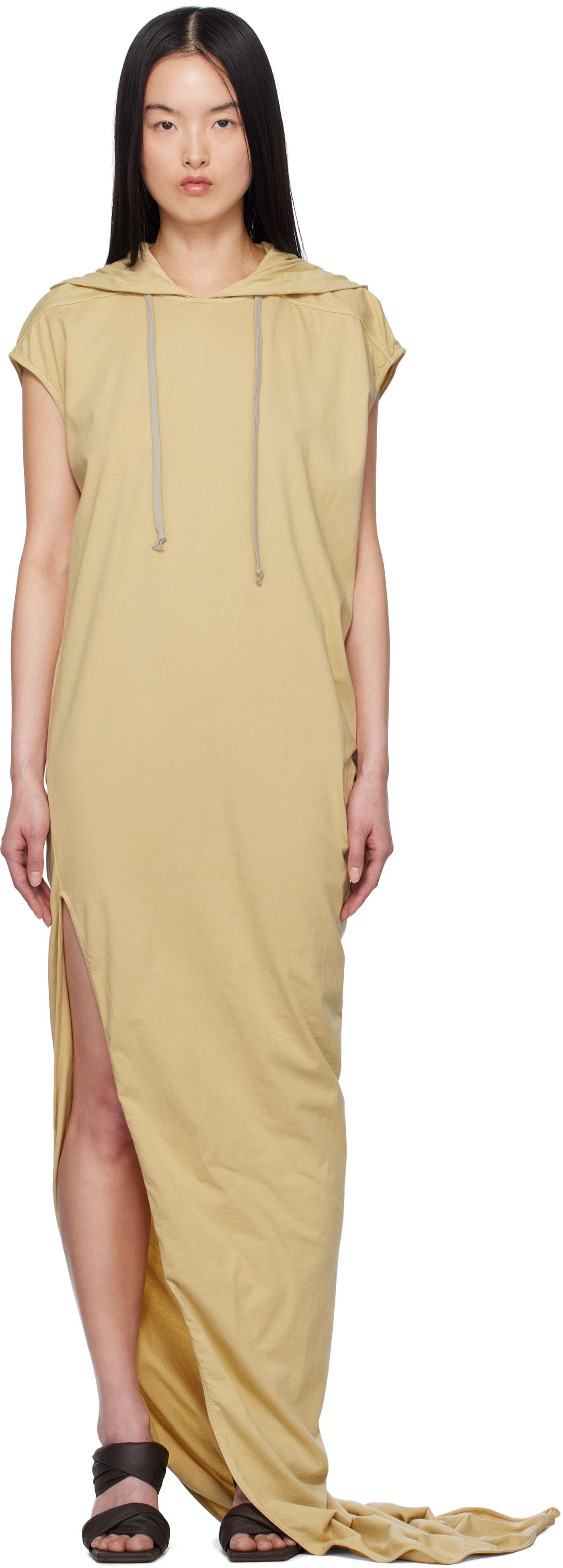 Klä Rick Owens Rick Owens DRKSHDW Hollywood Edfu T-Shirt Maxi Dress Beige | DS01E3517 RN, 0