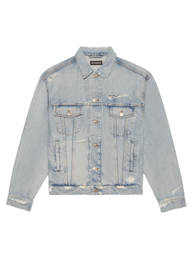 Jacka Balenciaga Large Fit Denim Jacket Blå | 664329 TBP48 8961