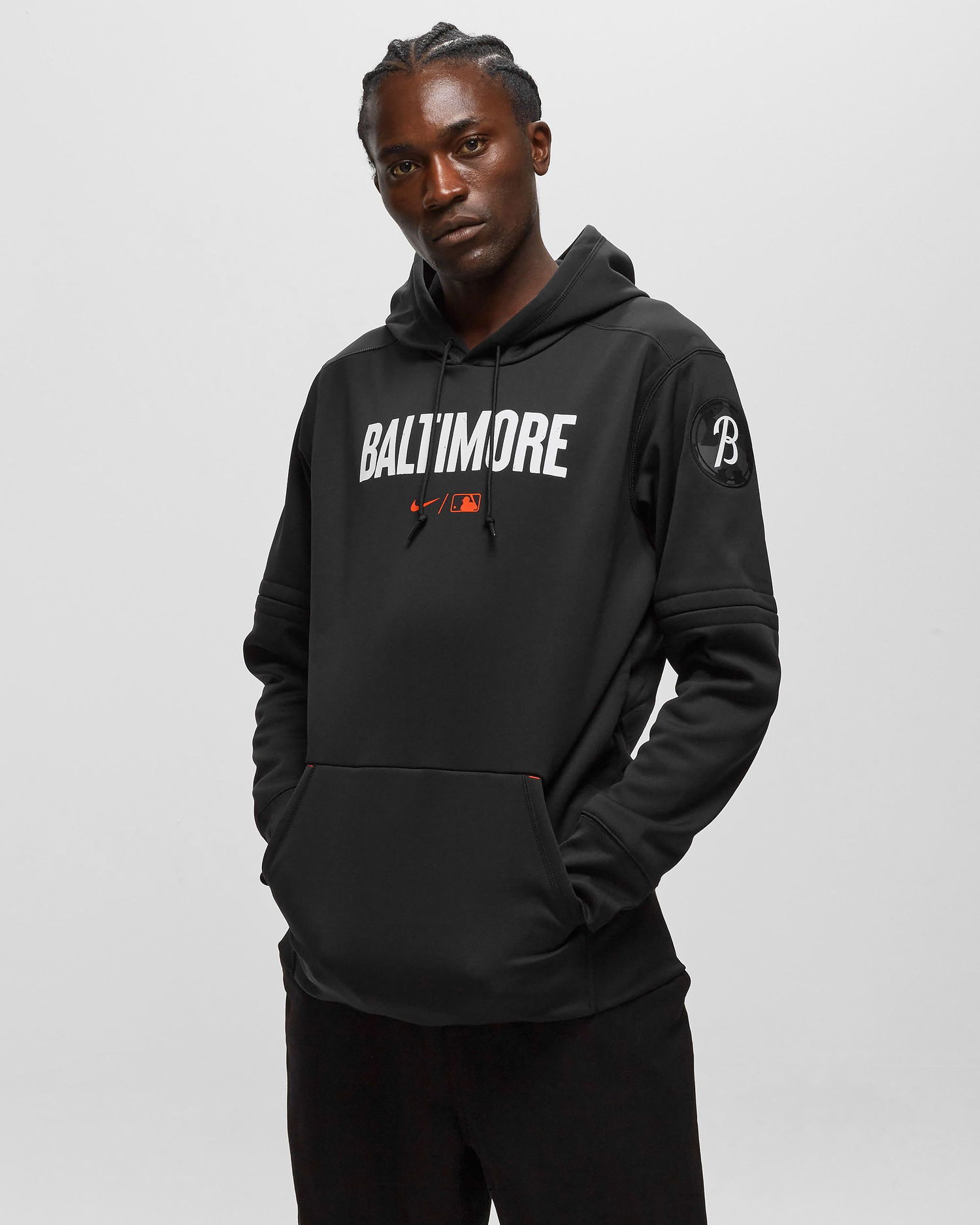 Sweatshirt Nike MLB Baltimore Orioles Therma Hood Svart | NAC3-088N-OLE-FUU, 1
