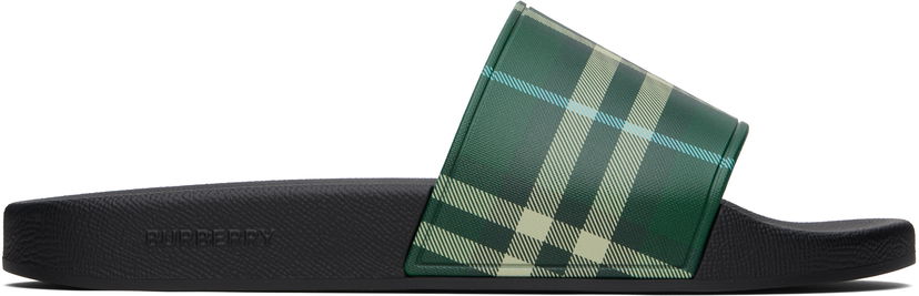 Tillbehör Burberry Burberry Check Pool Slides Grön | 8113264