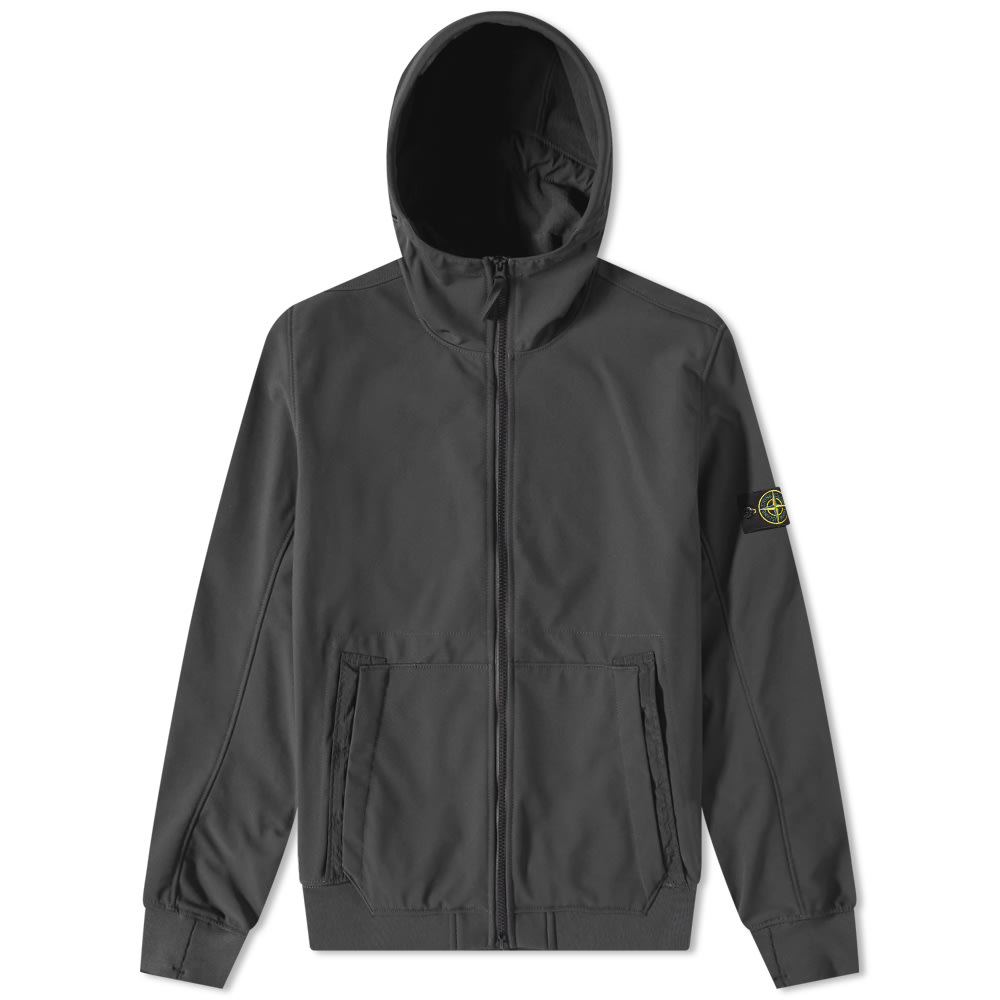 Vindjacka Stone Island Soft-Shell Hooded Jacket Svart | 7715Q0122-V0029, 0