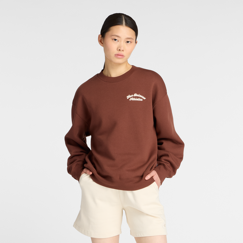 Sweatshirt New Balance Athletics Crewneck Sweatshirt Brun | NBWT53516ROK