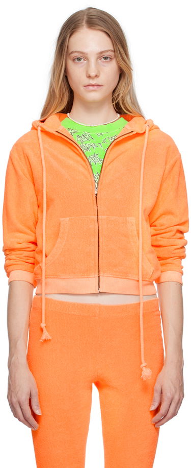 Sweatshirt ERL Cropped Zip Hoodie Orange | ERL06T110, 0