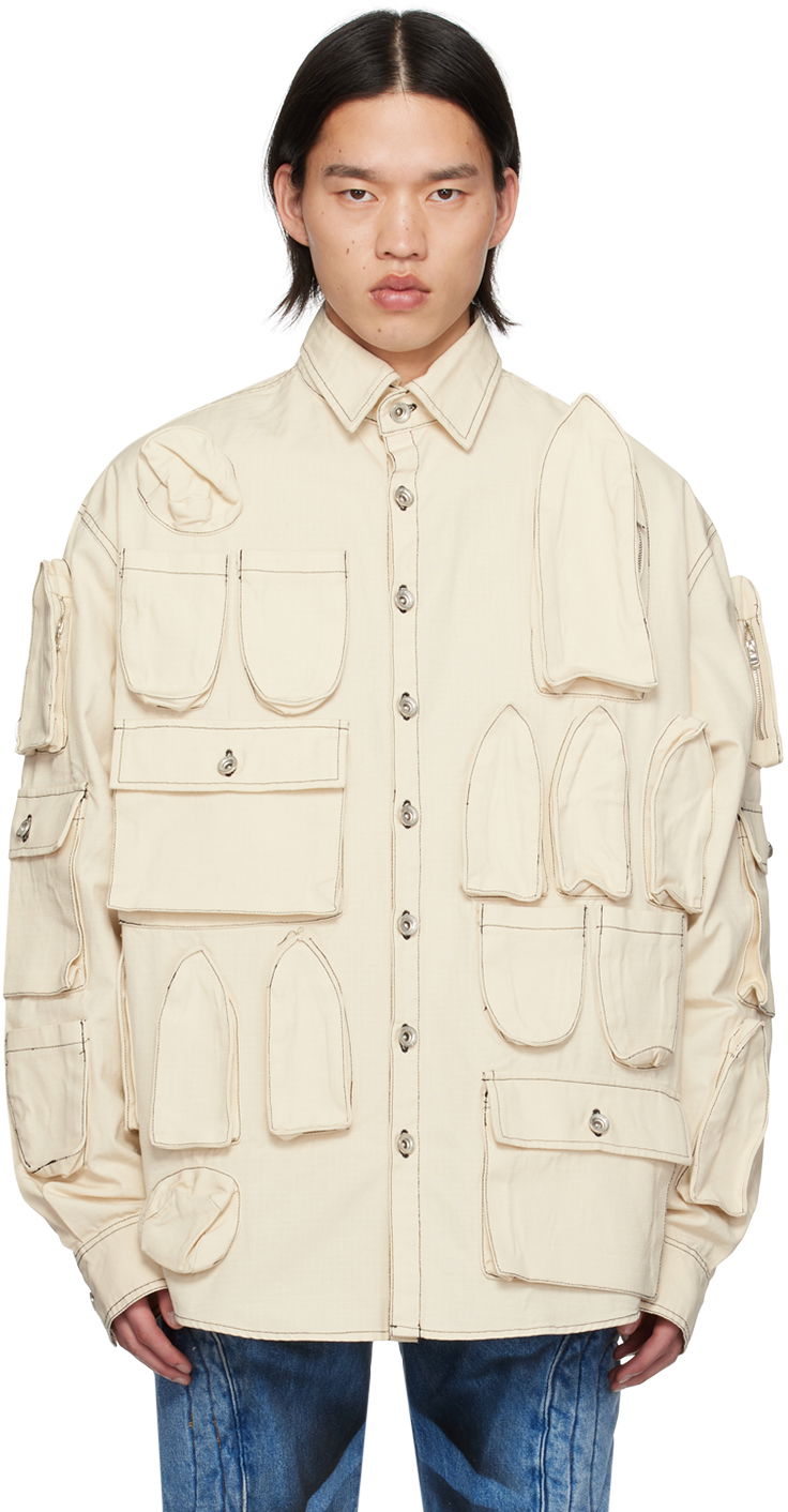 Rockar Who Decides War Who Decides War Multi-Pocket Utility Coat Beige | 1131160019SS24, 0