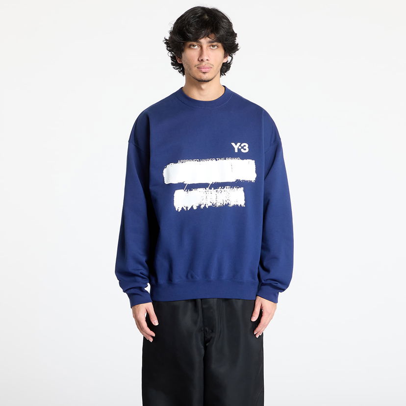 Sweatshirt Y-3 Y-3 Graphic Crew Sweatshirt Mörkblå | JM3232