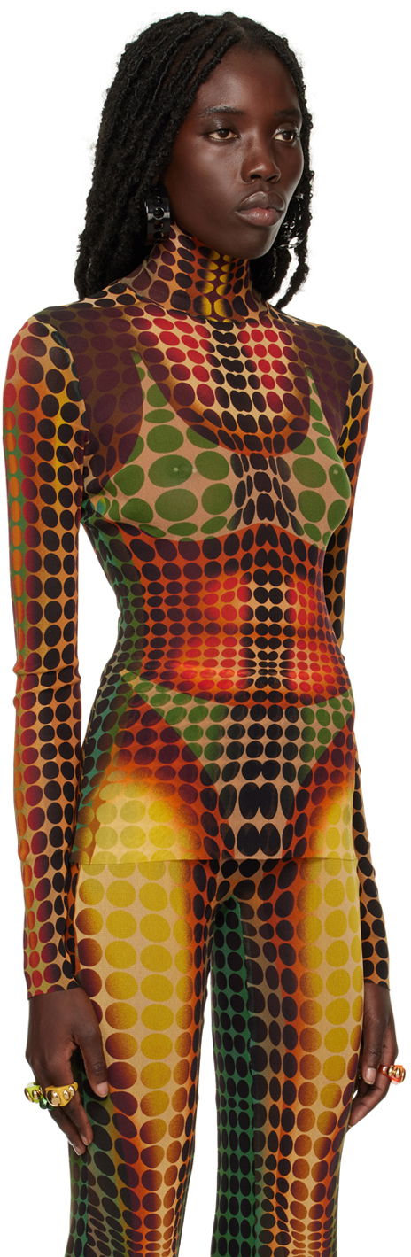 Sweater Jean Paul Gaultier Gaultier Dots Print Turtleneck Top Flerfärgad | 22/09-U-TO049-T521, 1