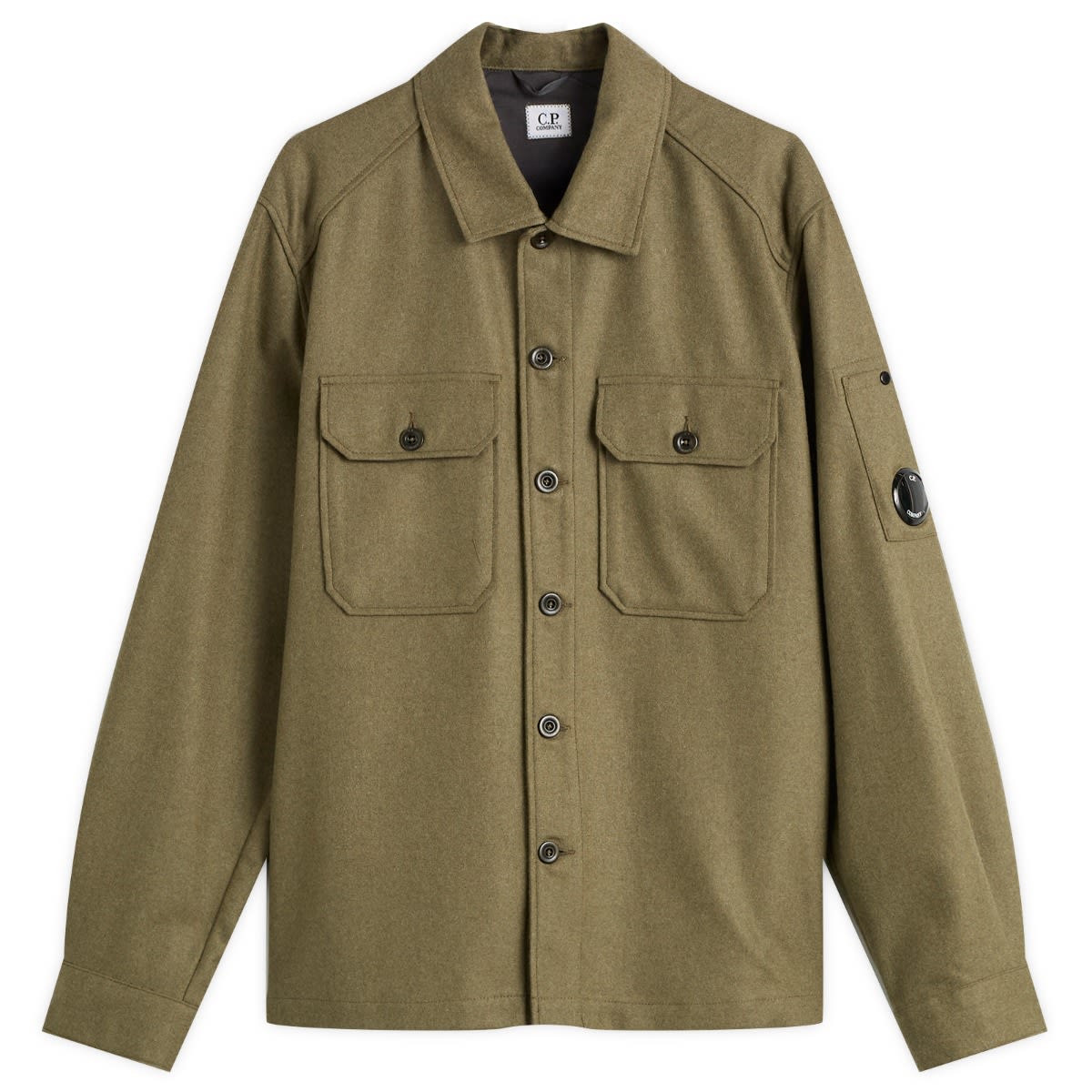 Skjorta C.P. Company C.P. Company Felt Lens Overshirt Grön | 19CMOS271A-110498A-652, 1