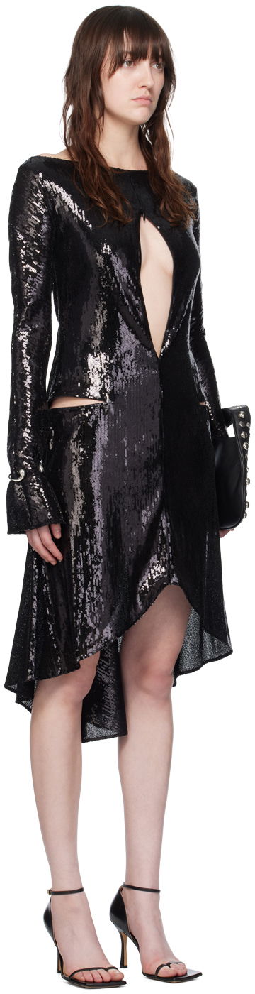 Klä Courrèges Women's Sequin Ellipse Midi Dress Svart | 224CRO427PAI001, 1