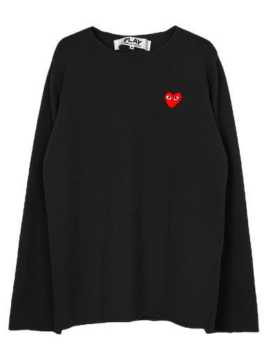 Sweater Comme des Garçons PLAY Red Heart Crewneck Svart | AZ N068 051 1