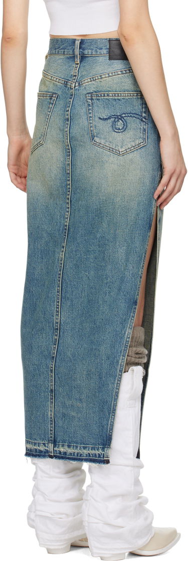Kjol R13 R13 Denim Maxi Skirt with Side Slits Blå | R13WD102-D173A, 2