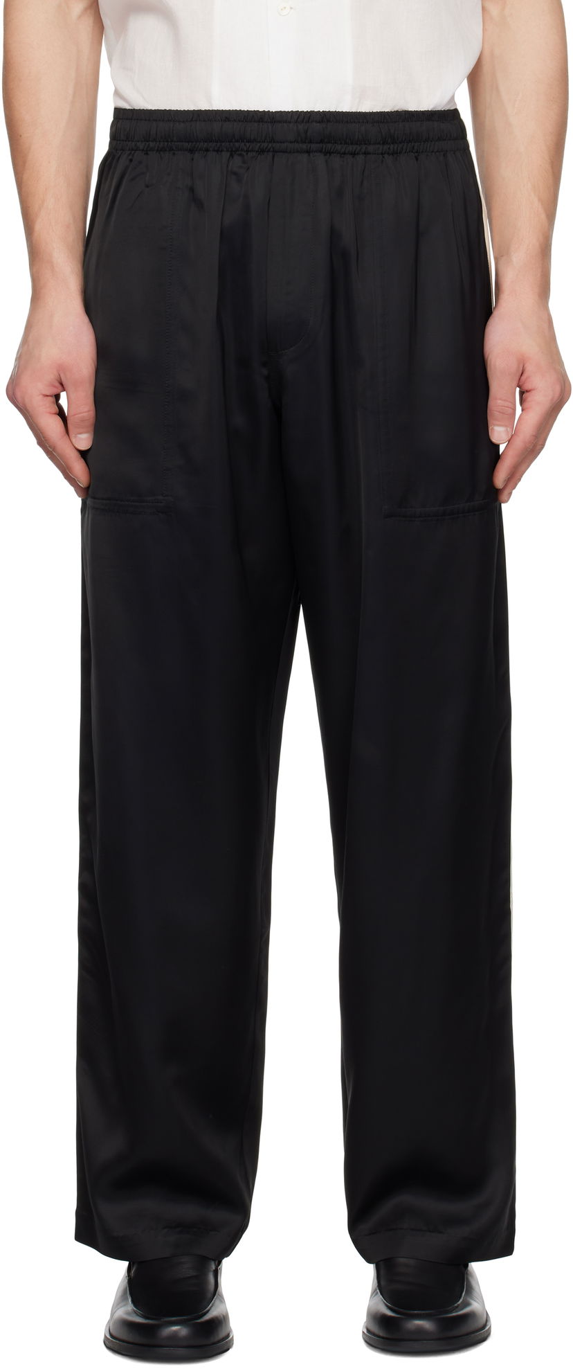 Byxor Bode Satin Track Pants Svart | MRF24BT024