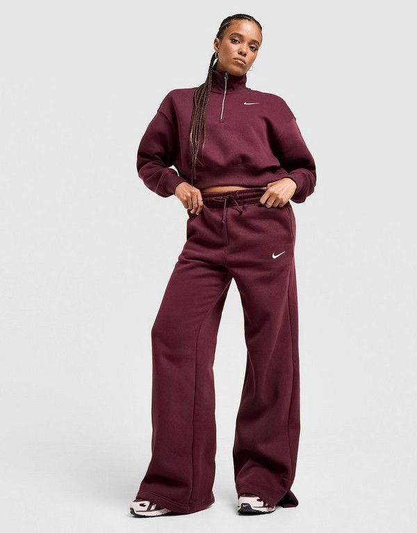 Träningsbyxor Nike Nike Sportswear Phoenix Fleece High Rise Wide 2 Pants Bourgogne | IH1011-652