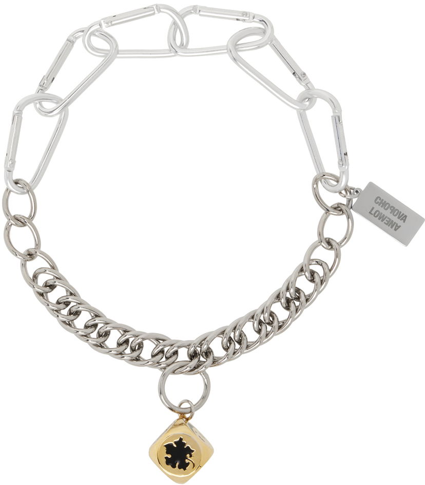 Halsband Chopova Lowena Lucky Dice Charm Necklace Metallisk | 6523