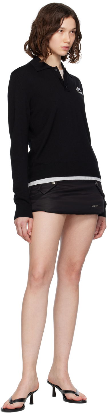 Polotröja We11done We11done Wool Polo with Logo Patch Svart | WD-KT2-25-680-W-BK, 3