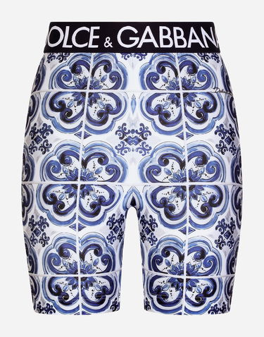 Shorts Dolce & Gabbana Dolce & Gabbana Majolica Jersey Cycling Shorts Blå | FTCKCTHPGABHY3TN, 0