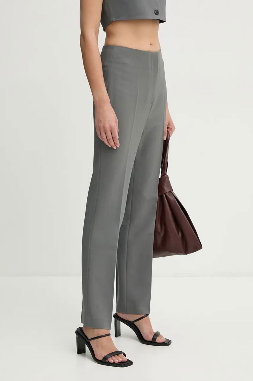 Byxor Nanushka Erinna High Waist Pants Grå | NW24PFOW18055