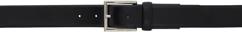 Bälten BOSS BOSS Leather Belt With Square Logo Buckle Svart | 50522768