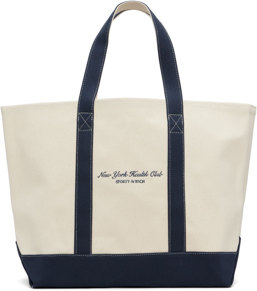 Tygpåse Sporty & Rich 'NY Health Club' Tote Beige | BA006514043BE06