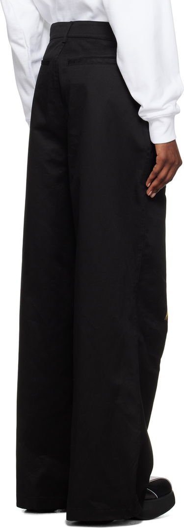 Cargo byxor We11done We11done Embroidered Wide Leg Trousers Svart | WD-PT1-23-252-M-BK, 2