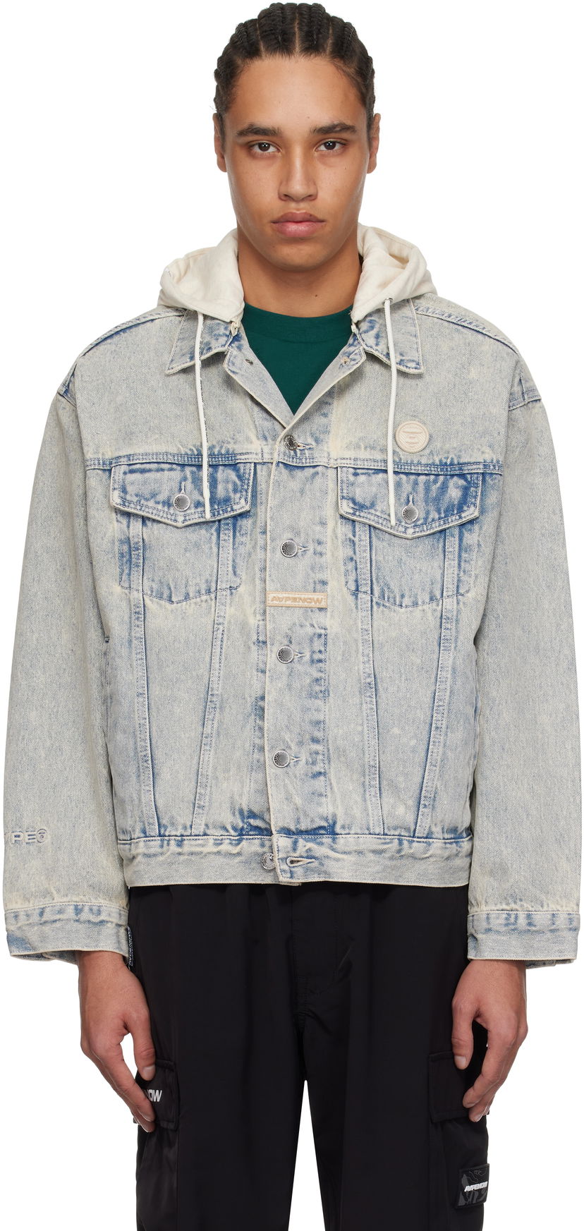 Jacka AAPE by A Bathing Ape AAPE by A Bathing Ape 'AAPE Now' Hooded Denim Jacket Blå | AAPLJM7700XBNBLR