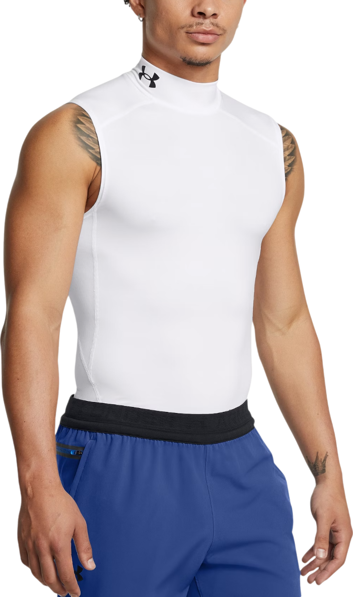 Linne Under Armour Compression Mock Sleeveless Tank Top Vit | 1361521-100, 0