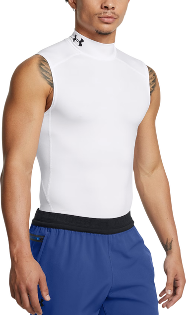 Linne Under Armour Compression Mock Sleeveless Tank Top Vit | 1361521-100, 0
