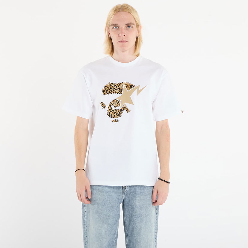 T-shirt BAPE T-Shirt Wild Leopard Pattern Ape Face Sta XL Vit | 001TEL801042MWHT
