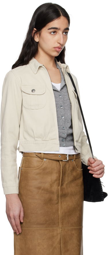 Jacka R13 R13 Cropped Rider Denim Jacket Beige | R13WD174-D319A, 1