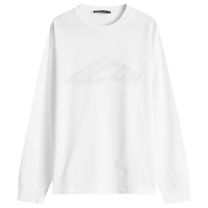 T-shirt DSQUARED2 ICON Loose Fit Long Sleeve T-Shirt, Size Large Vit | S79GC0108-S24583-100