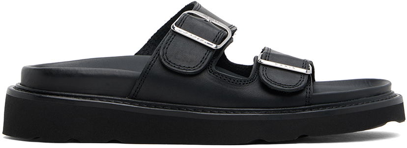 Kläder KENZO Black Paris ' Matto' Leather Sandals Svart | FE55MU040L62