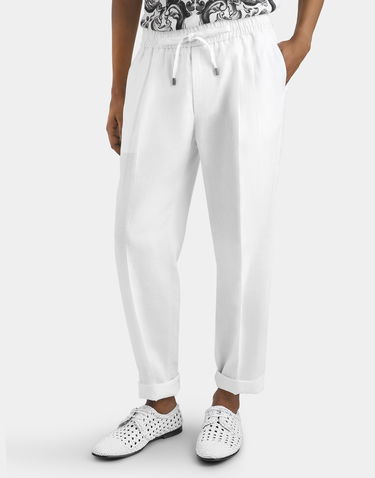 Byxor Dolce & Gabbana Dolce & Gabbana Linen Jogging Trousers 44 Vit | GP12RZFU4JBW0111, 1