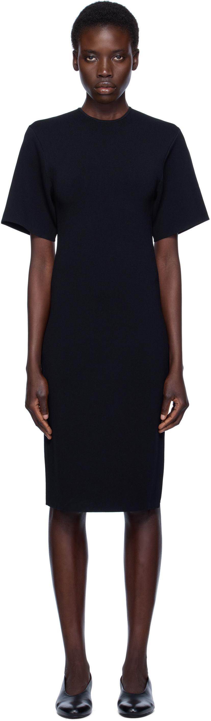 Klä TOTEME TOTEME Knit Midi Tee Dress Svart | 253-WRD0232-YA0187