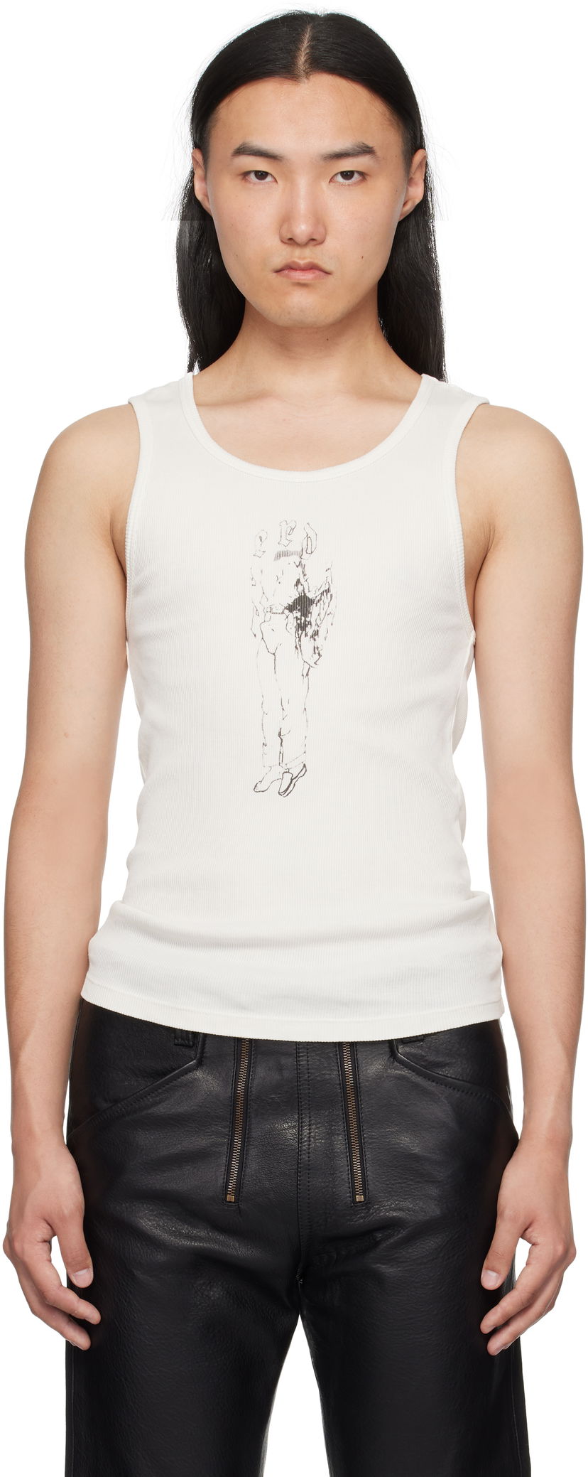 Linne Enfants Riches Déprimés Enfants Riches Déprimés Bad Professor Ribbed Tank Top Vit | 010-837