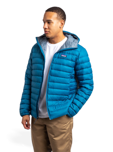 Pufferjacka Patagonia Down Sweater Hoody Blå | 84702