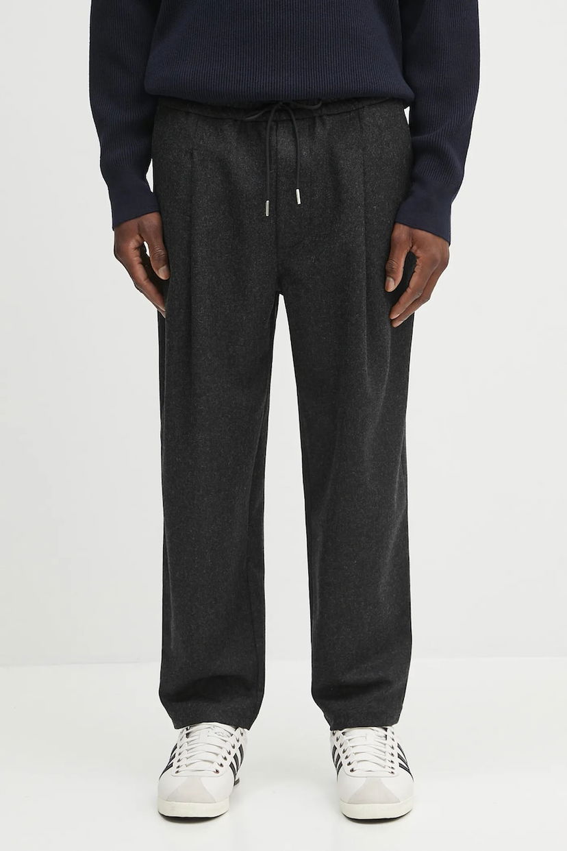 Byxor Drôle de Monsieur Drôle de Monsieur Le Pantalon Cropped Flanelle Wool Pants Grå | H.BP167.WV008
