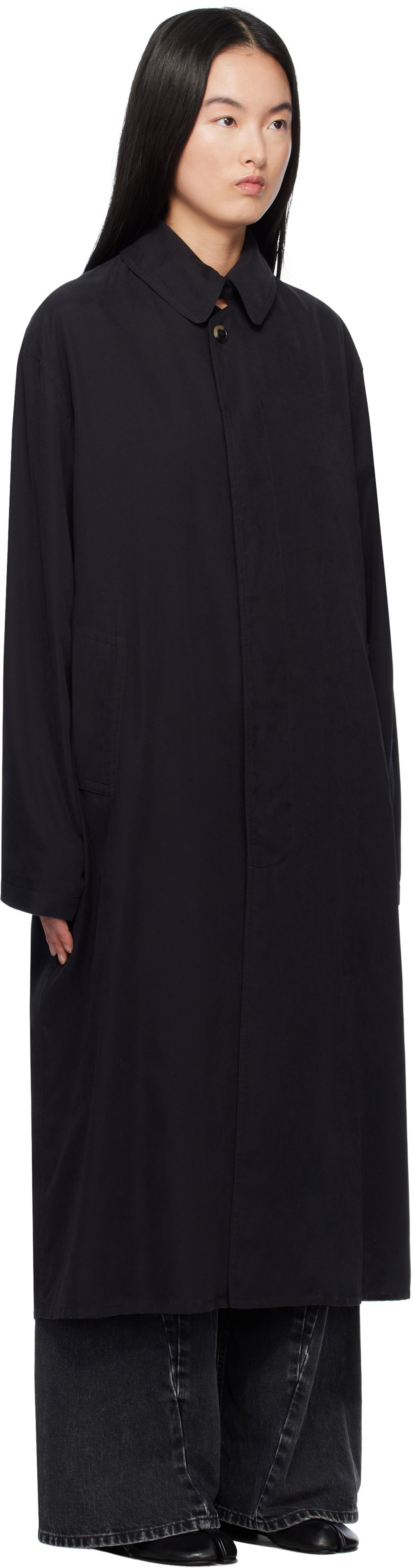 Rockar Maison Margiela Black Peached Trench Coat Svart | S51AH0184 M35137, 1