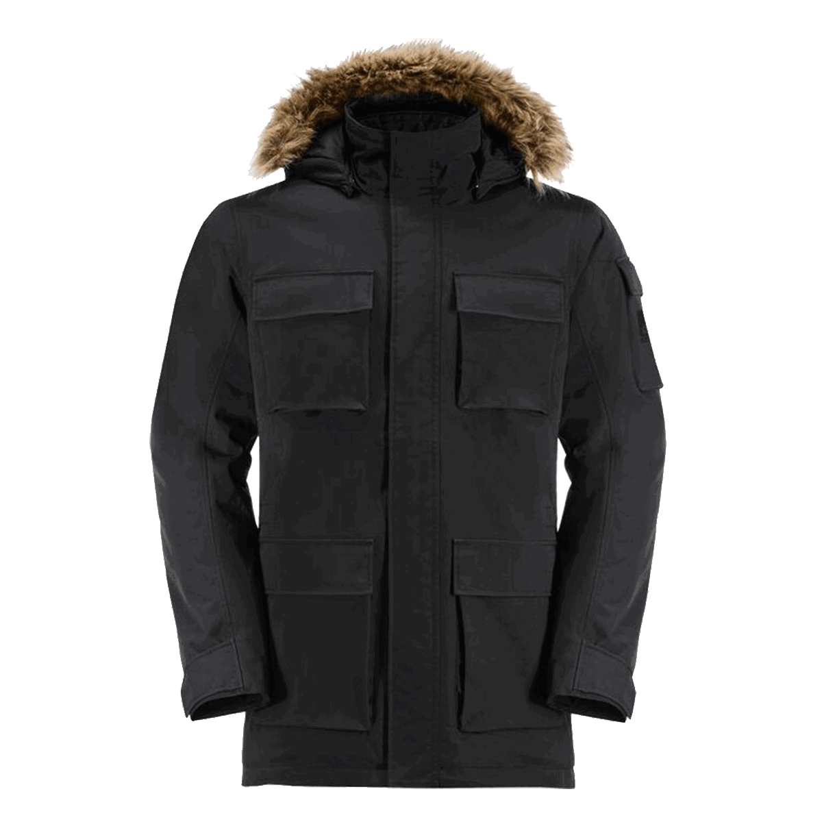 Parkas Jack Wolfskin GLACIER CANYON Parka with Fur-Lined Hood Svart | 1107674-6000, 0