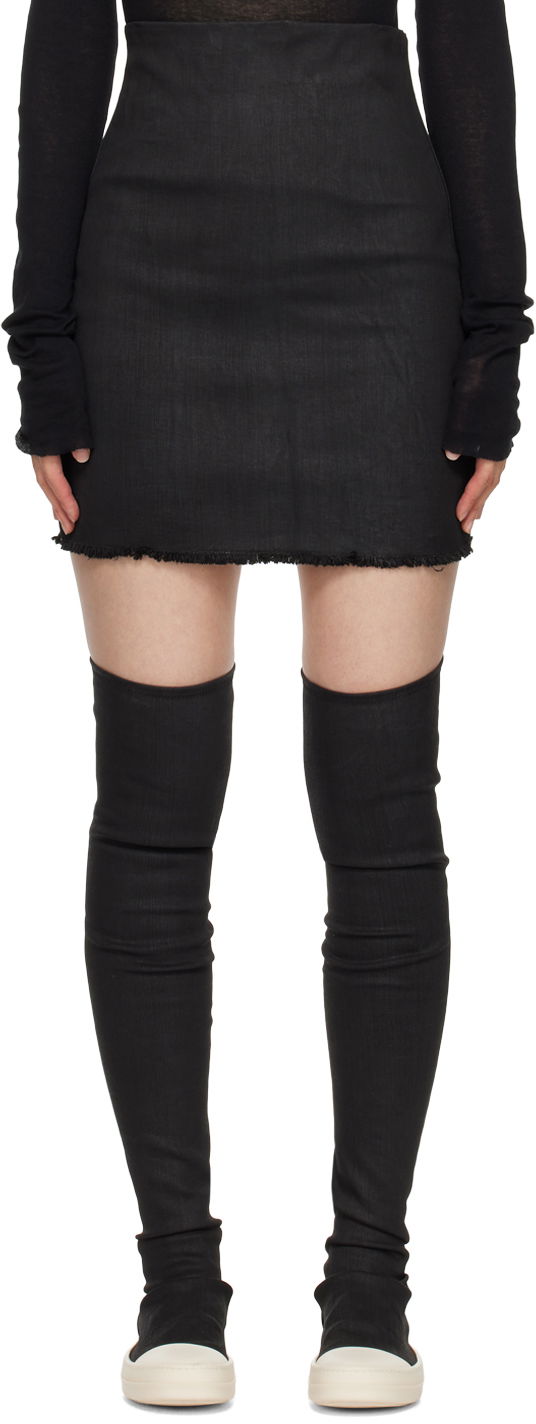 Kjol Rick Owens Owens Dirt Denim Mini Skirt Svart | DS02D2346 SBW