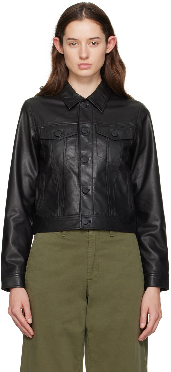 Jacka rag & bone rag & bone Debbie Leather Jacket Svart | WAW23H20161816